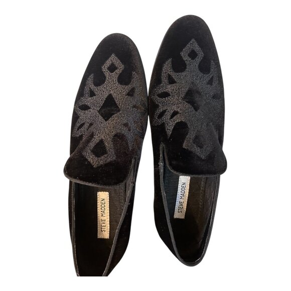 Steve Madden Men's Black Velvet Smoke Loafers 9M - Picture 3 of 3